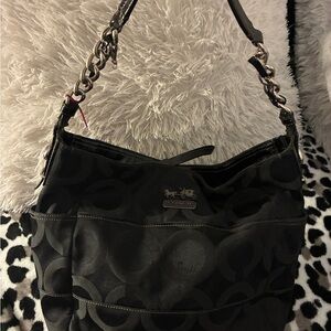 Coach Black Patterned Shoulder Bag vintage